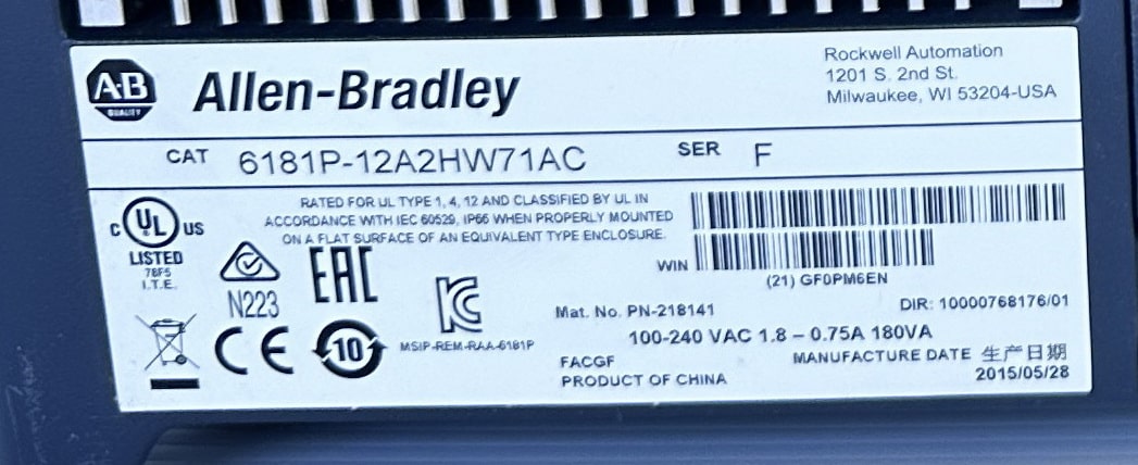Allen Bradley 6181P12A2HW71AC - Image 11
