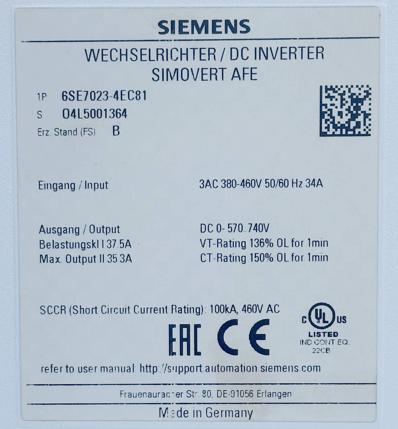 Siemens 6SE70234EC81 - Image 7