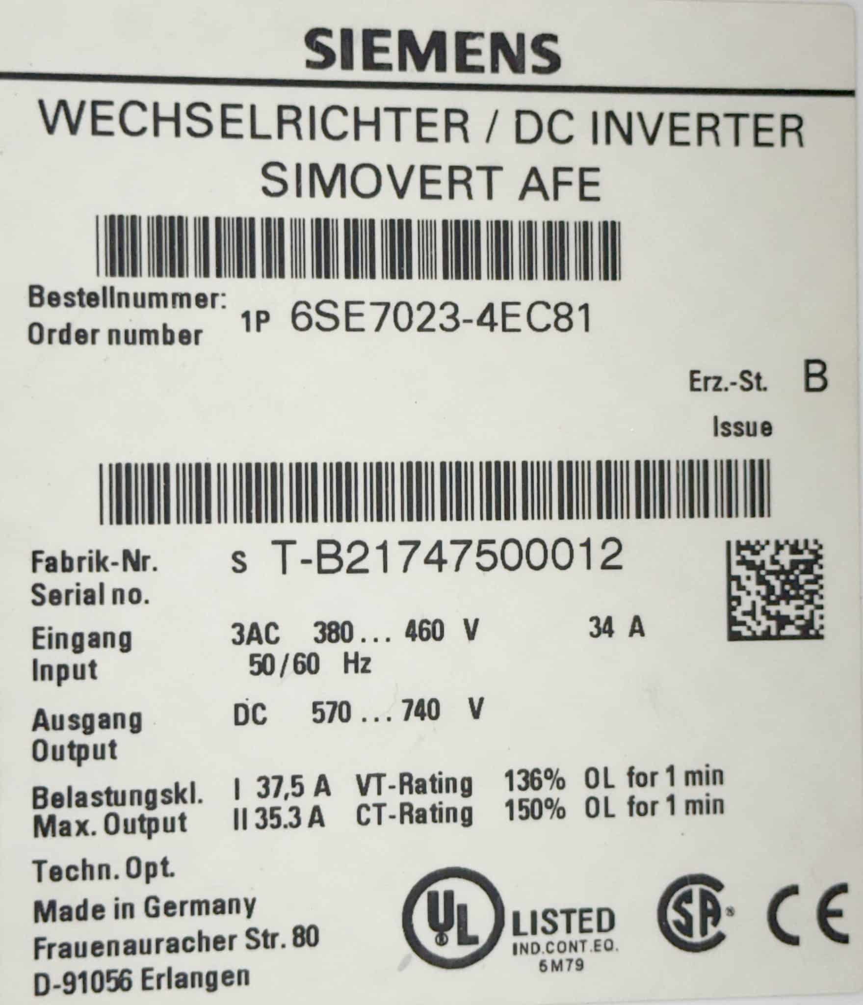 Siemens 6SE70234EC81 - Image 8
